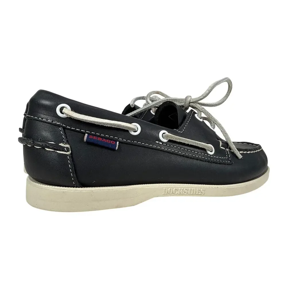 Sebago‎ Classic Portland Boat Shoe Mens 7 R EU 40 Navy Leather Moc Toe Slip On